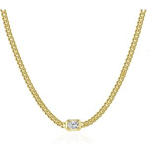 Elegant 14K Gold Plated Necklace with CZ Pendant NWOT